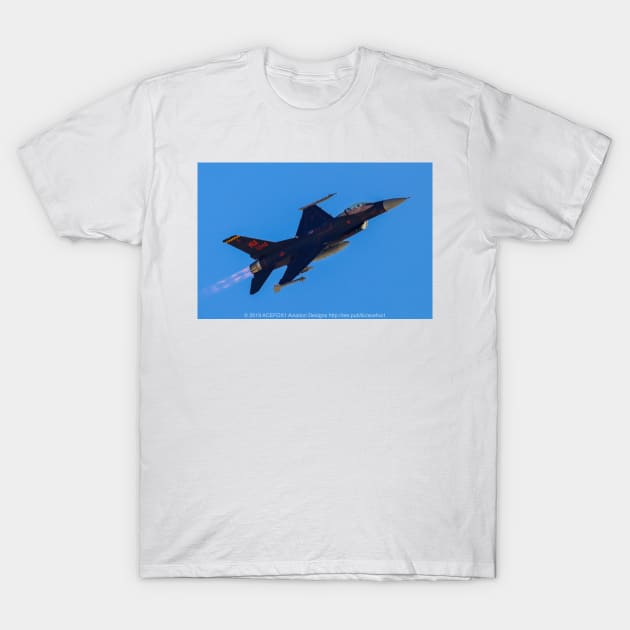 Black F-16 Viper Aggressor Squadron T-Shirt by acefox1